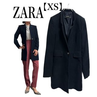 【新品未使用】ZARA 今季完売ロングコート ネイビー