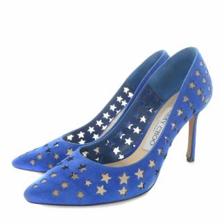 ジミーチュウ(JIMMY CHOO)のJIMMY CHOO ROMY 85 パンプス 34.5 21.5cm 青(ハイヒール/パンプス)