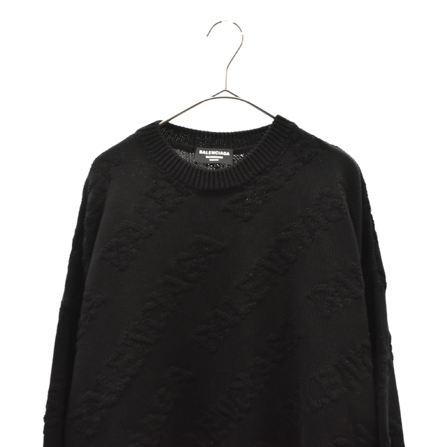 BALENCIAGA バレンシアガ ロゴ総柄ジャガードオーバーサイズニット