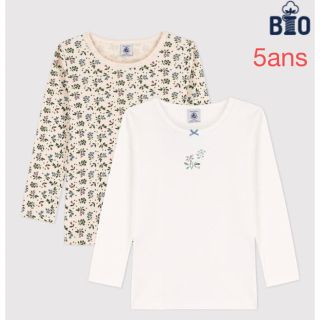 プチバトー(PETIT BATEAU)のプチバトー　新品　長袖　Tシャツ　２枚組　5ans/110cm(下着)