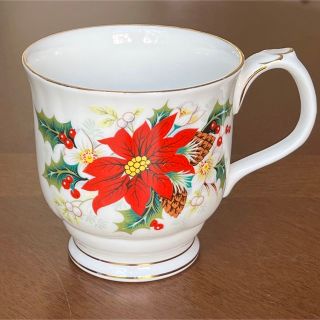 ロイヤルアルバート(ROYAL ALBERT)の【レア美品】ロイヤルアルバート★ポインセチア★クリスマス　マグカップ(食器)