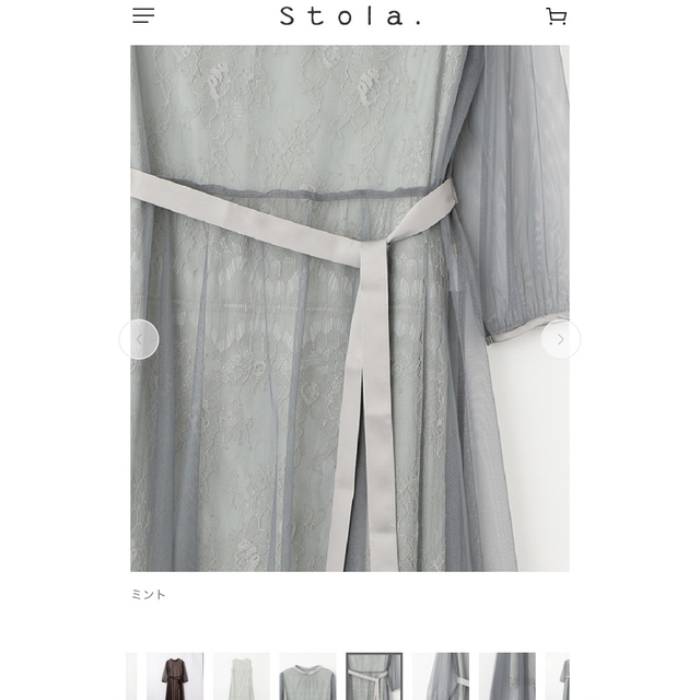 Stola.(ストラ)のstola レース&チュール重ね催事ワンピース レディースのワンピース(ひざ丈ワンピース)の商品写真