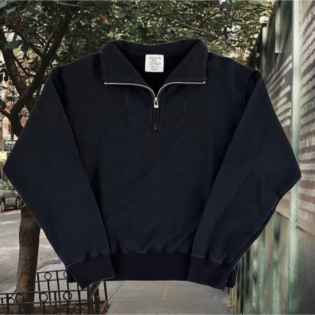 peepinsidehead HALF ZIP SWEATSHIRT NAVY - トレーナー/スウェット