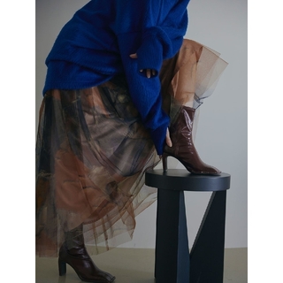 アメリヴィンテージ(Ameri VINTAGE)の新品 UND GYPSUM ART TULLE SKIRT ベージュ Sサイズ(ロングスカート)