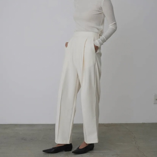 nala ナラ pin tuck thermo pants ホワイト 一流の品質 lecoupe-chou.fr