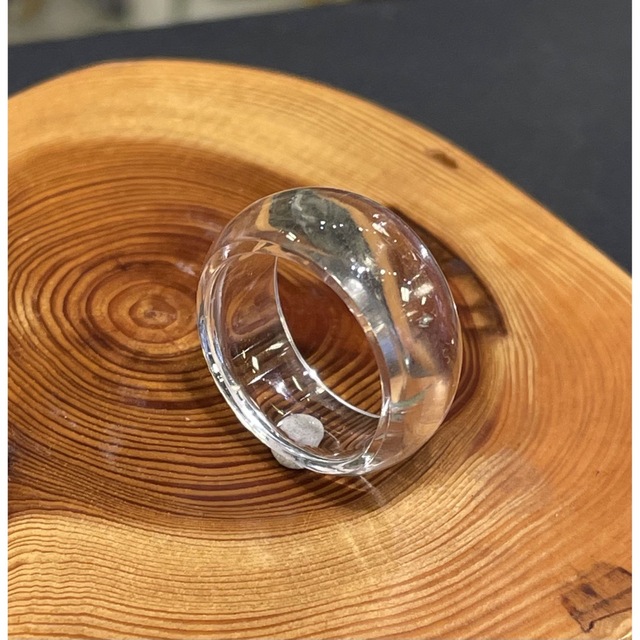 厳選　ガネッシュヒマール産ヒマラヤ水晶　くりぬきリング10号　手作り レディースのアクセサリー(リング(指輪))の商品写真