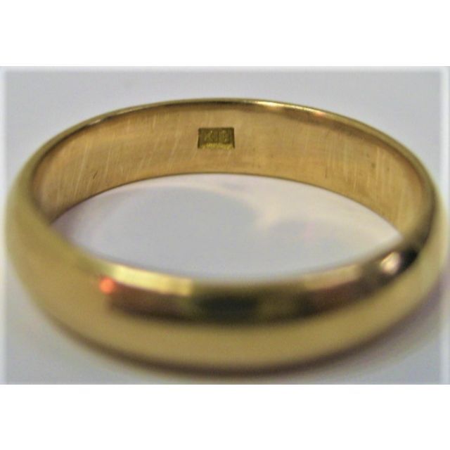 K18 18金 マリッジ リング 甲丸 サイズ＃13.5～#14 結婚指輪　c