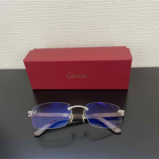 【保証書付】 Cartier CartierカルティエCデコール眼鏡、サングラスフレーム　入手困難　希少モデル - サングラス+メガネ