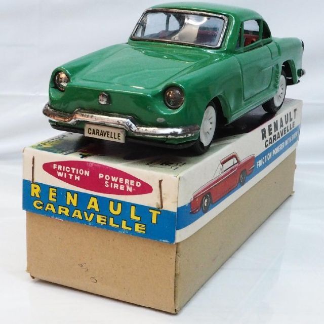 イチコー【ルノー カラベル 緑 小】ブリキ ミニチュアtin toy car箱付
