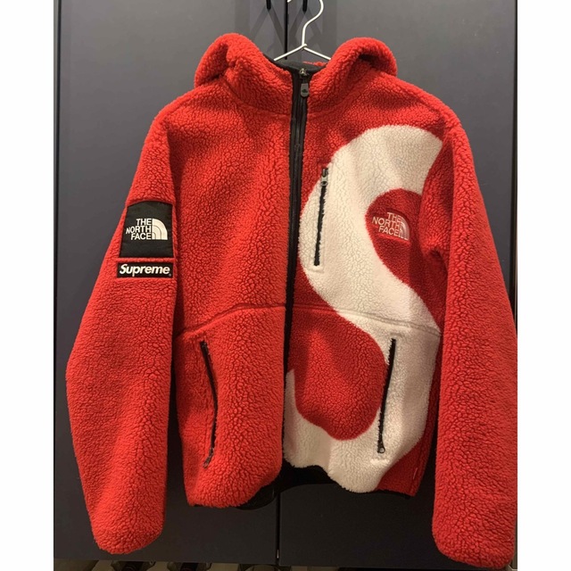 ジャケット/アウターSupreme North face s logo fleece jacket赤