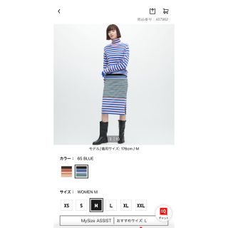 マルニ(Marni)のメリノブレンドボーダーニットスカート(UNIQLO and MARNI)(ひざ丈スカート)