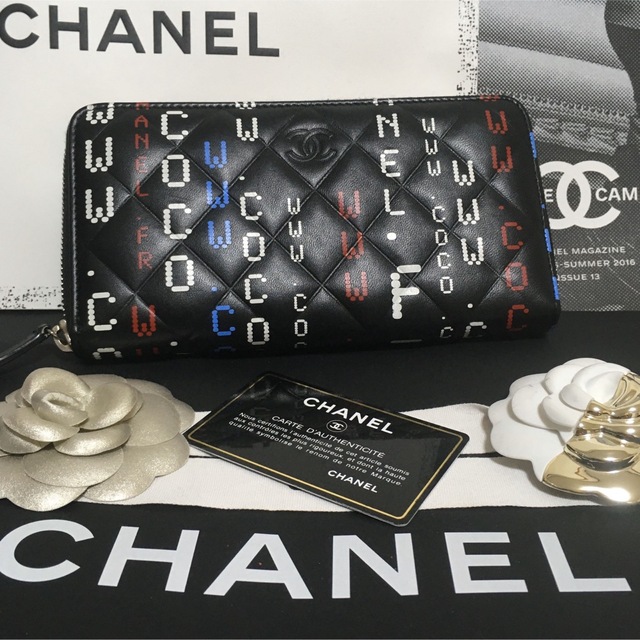 CHANEL(シャネル)の専用♡超美品★ シャネル マトラッセ タイポグラフ 長財布 ブラック 正規品 レディースのファッション小物(財布)の商品写真