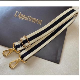 L'Appartement  Border belt ボーダーベルト ブラックレディース