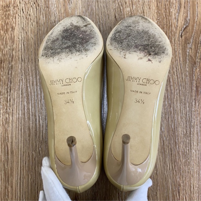 JIMMY CHOO(ジミーチュウ)のr2979 ジミーチュウ パテント パンプス 34 1/2 レディースの靴/シューズ(ハイヒール/パンプス)の商品写真