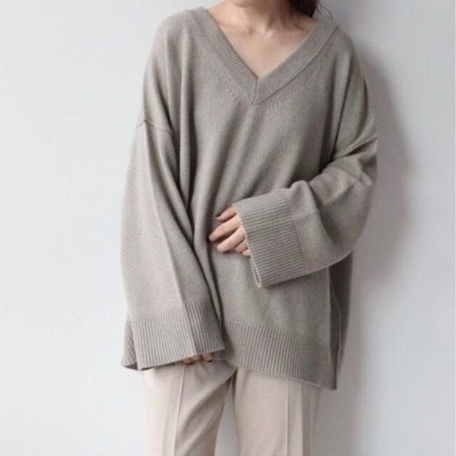 Plage 2020AW ワイドV プルオーバー ベージュ プラージュ