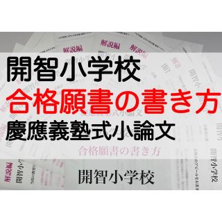 開智小学校 過去問 願書 早稲田実業初等部 慶応幼稚舎 横浜初等部 立教小学校(語学/参考書)