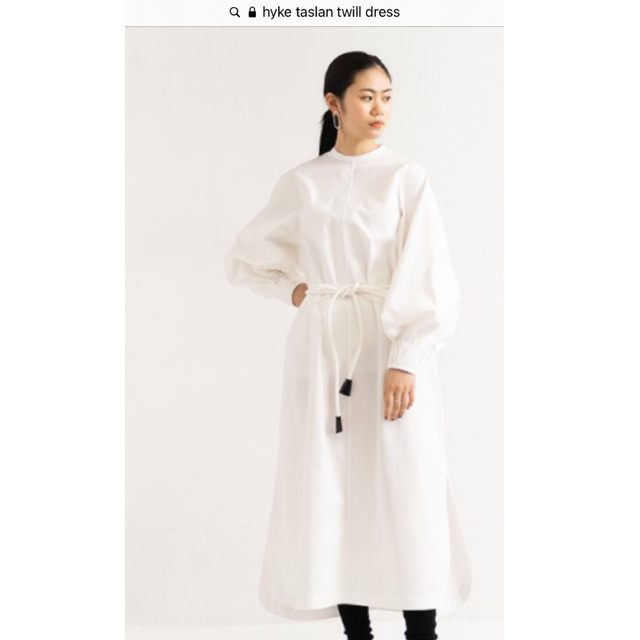 最終値下げ 新品 HYKE TASLAN TWILL DRESS 白1 最終値下げ 新品 HYKE TASLAN TWILL DRESS 白1