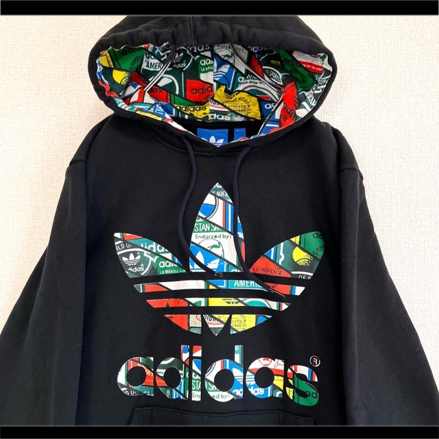 adidas - adidas アディダス パーカー ブラック マルチカラー ...