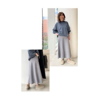 アパルトモンドゥーズィエムクラス(L'Appartement DEUXIEME CLASSE)のアパルトモン★Knit Long Skirt グレー(ロングスカート)