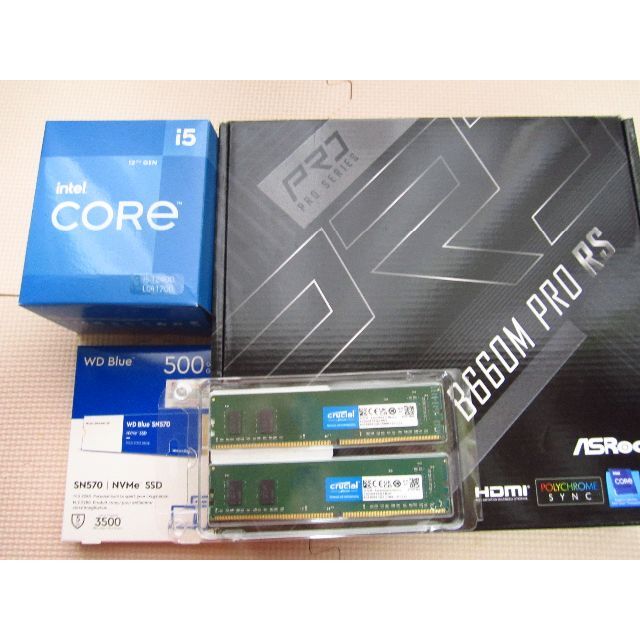 お気に入り】 Intel Core i5 12400+マザーボードセット(B660M Pro) PC