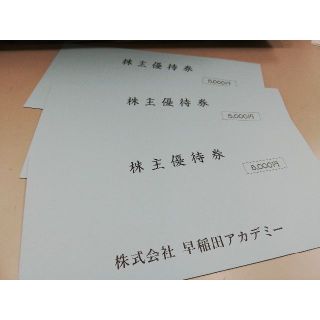 簡易書留発送　早稲田アカデミー　株主優待券3枚(その他)