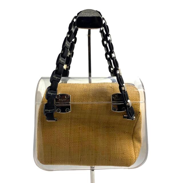 レア物 Salvatore Ferragamo フェラガモ プラスチックケース 切り替え ショルダーバッグ
