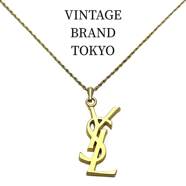 SAINT LAURENT PARIS サンローランパリ ネックレス YSLロゴ ゴールド アクセサリー シンプル    レディース 約4.7g プレゼント【品】約48cmチェーン幅