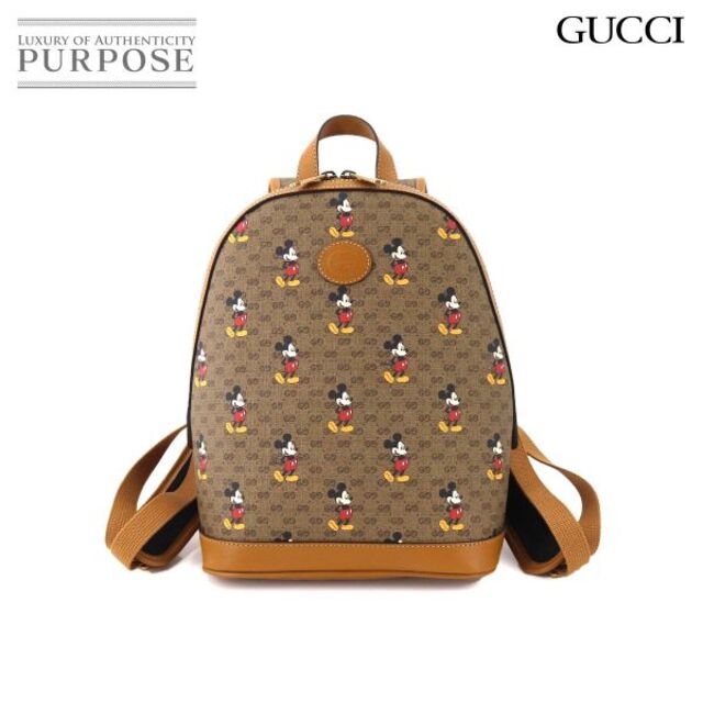 新品本物 - Gucci 未使用 90175218 VLP 552884 ブラウン リュックサック バッグパック ミニGGスプリーム ミッキー  ディズニー GUCCI グッチ 展示品 リュック+バックパック