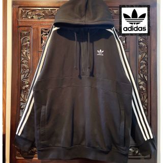 adidas　アディダス　ロング　パーカー　コート　ネイビー　スエット　XL