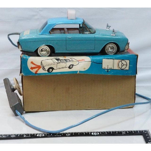 専用萬代屋タイガーレーサーリモコン動作不良ブリキ tin toy car 箱付