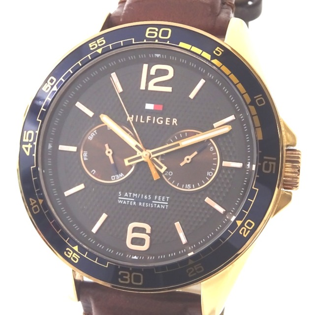 トミーヒルフィガー 腕時計 クォーツ TH.328.1.96.2239 ブラウン系文字盤 革ベルト Ft1076541