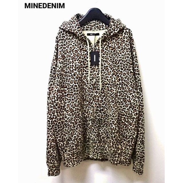 L【MINEDENIM Leopard Zip Hoodie BRT】