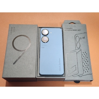ゼンフォン(ZenFone)のASUS Zenfone9 8GB/128GB ブルー 純正ケース付(スマートフォン本体)