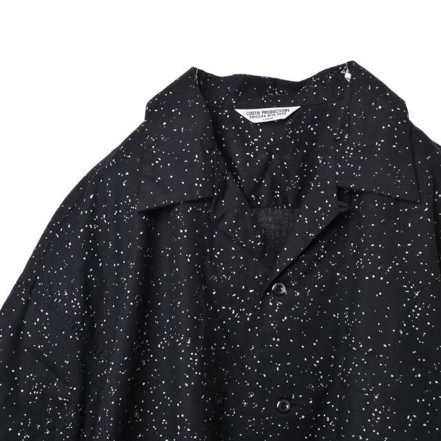 COOTIE PRODUCTIONS リネン混 オープンカラーシャツ 半袖  黒