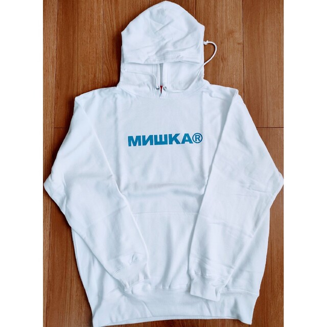 MISHKA(ミシカ)のミシカ　MISHKA　パーカー　新品未使用　サイズＬ　白　プロレスコラボ　レア品 メンズのトップス(パーカー)の商品写真