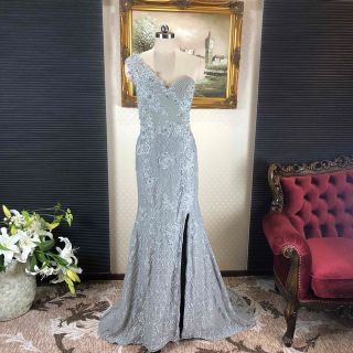 タダシショウジ(TADASHI SHOJI)のワンショルダーストレッチスリット演奏会ステージ誕生パーティーキャバ嬢ナイトクラブ(ロングドレス)