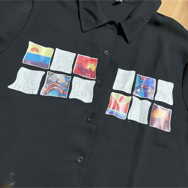 黒 ＊ 半袖シャツ レディースのトップス(シャツ/ブラウス(半袖/袖なし))の商品写真