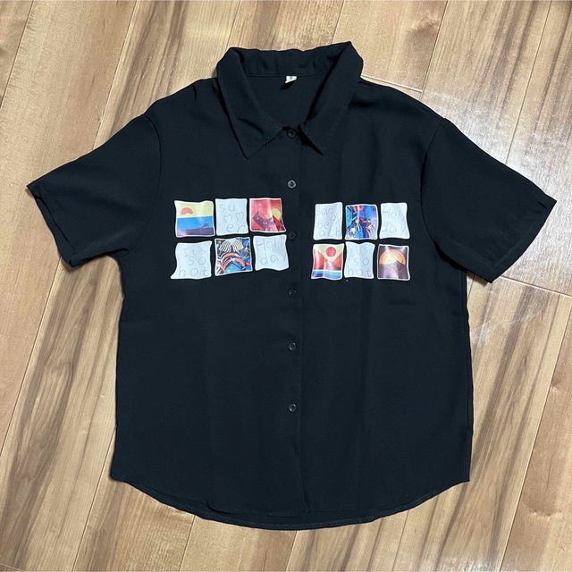 黒 ＊ 半袖シャツ レディースのトップス(シャツ/ブラウス(半袖/袖なし))の商品写真