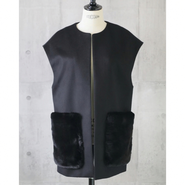 em. エムドット 22/23AW Pocket Fur Gilet ブラック - www.glycoala.com