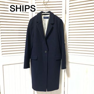 シップス(SHIPS)のSHIPS シップス　ネイビー　ウール　チェスターコート　36(ロングコート)