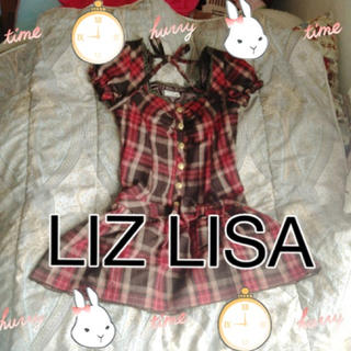 リズリサ(LIZ LISA)のLIZ LISA♡チョコ苺チェックOP(ミニワンピース)