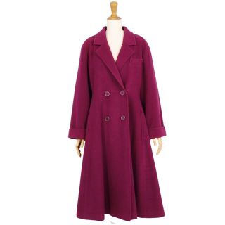 クリスチャンディオール(Christian Dior)の美品 Vintage クリスチャンディオール Christian Dior コート ロングコート ウール カシミヤ 無地 アウター レディース 7(S相当) ボルドー(その他)