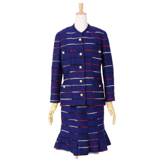 Vintage シャネル CHANEL セットアップ スカートスーツ ウール ツイード ジャケット スカート レディース フランス製 38(M相当) Vintage シャネル CHANEL セットアップ スカートスーツ ウール ツイード ジャケット スカート レディース フランス製 38(M相当)