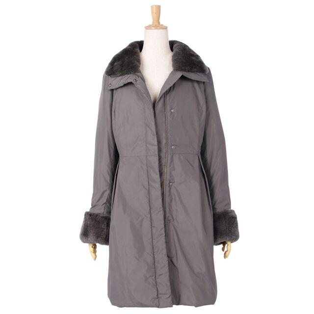 美品 アルマーニ コレッツォーニ ARMANI COLLEZIONI コート 2way ダウンコート ラビットファー レディース 44 グレー | フリマアプリ ラクマ