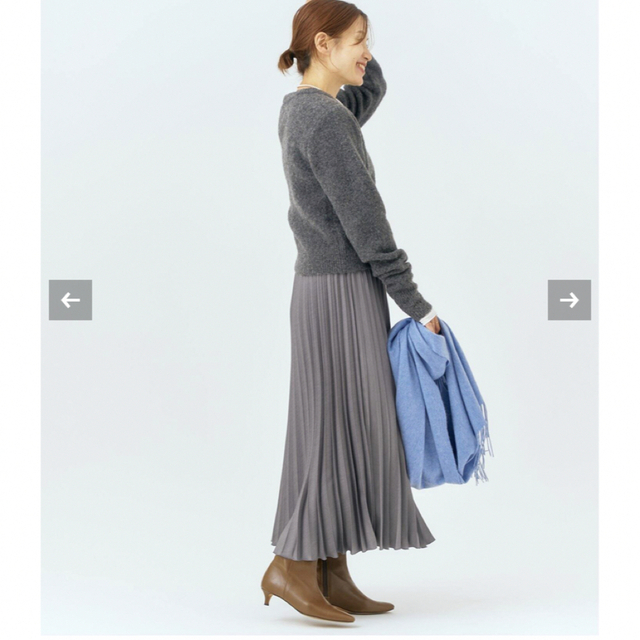 IENA(イエナ)の【新品】IENA ライトツイルプリーツスカート(グレー) 36サイズ レディースのスカート(ロングスカート)の商品写真