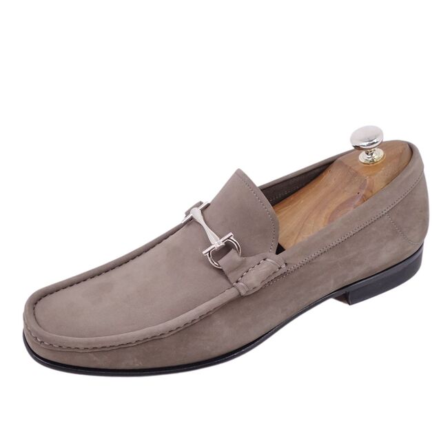 未使用 サルヴァトーレ フェラガモ Salvatore Ferragamo シューズ ローファー ホースビット ビジネスシューズ 靴 メンズ 10.5EE(28.5cm相当) グレー