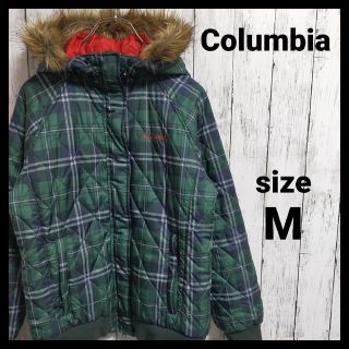 SALE/ Columbia コロンビア ダウンジャケット アウトドア キャンプ アウター 防寒 登山 チェック ブラウン (レディース L)   N9646