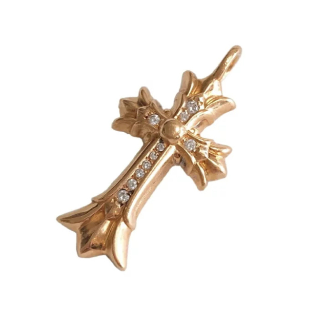 国内配送】 Chrome Hearts - クロムハーツ 22k ダブルクロス パヴェ