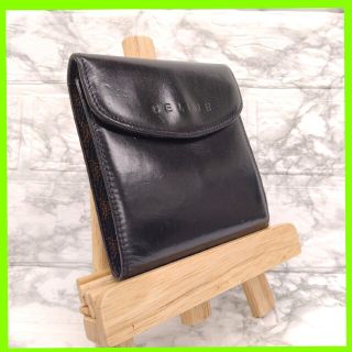 セリーヌ(celine)の【匿名配送】CELINE マカダム 折り財布 セリーヌ ブラック 黒(財布)