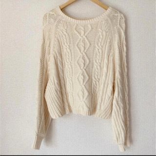 スローブイエナ(SLOBE IENA)の新品♡ケーブルニット　ナチュラル(ニット/セーター)